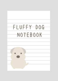 FLUFFY DOG NOTEBOOK/GREY