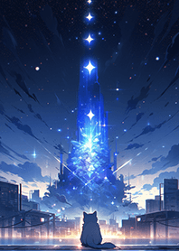 瞭望夢幻城市的貓咪❤