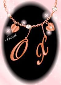 【O&X】イニシャル運気UP!ピンクゴールド