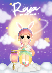 raya a cute  girl on the moon