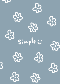 白いお花 くすみブルー4