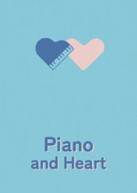 ピアノ型のハートと♥ 青空