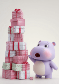 Cute chubby purple hippo 2_83