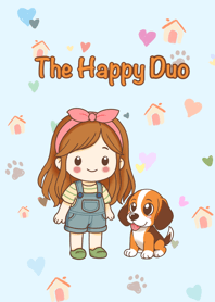 SJO - Beagle Puppy & Cute Girl (Blue)