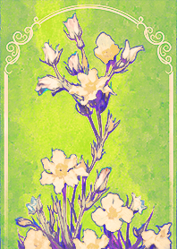 Flower Art Oil Painting 4 Grass green