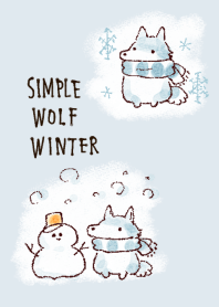 simple Wolf winter white blue