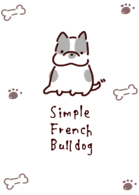簡單的 法國鬥牛犬 白灰色