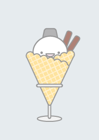 11：アイスクリーム：黒スノーマン