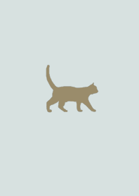 シンプルなネコ（堤防の灰色猫）