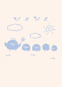 moni piyopiyo dull color blue