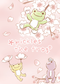pickles the frog cherry blossoms