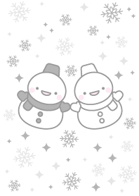 Black and white twin snowman theme