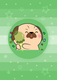 Simple Pug Dog Love Green Theme