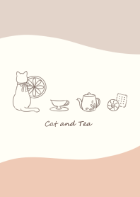 猫と紅茶 -オレンジ- ウェーブ