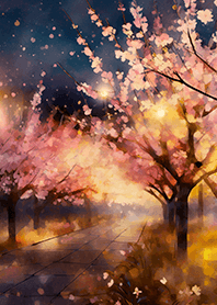 Beautiful night cherry blossoms#218