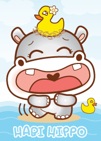 ฮาบิ ฮิปโปน่ารักธีมสีฟ้า