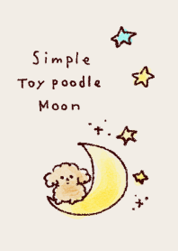 簡單的 玩具貴賓犬 月亮 星星 淺褐色的