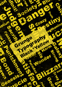 グランジタイポグラフィー 黒×黄