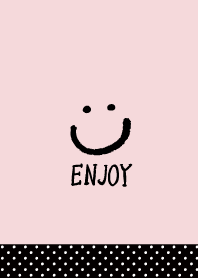 Pink black polka-dotted smile4