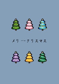 単純かわいいクリスマスツリーモランディ青