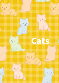 Lazy cats on yellow