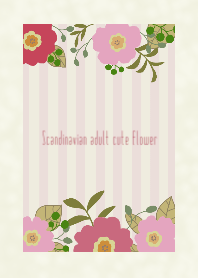 北欧風大人可愛い花の着せ替え （赤色系）