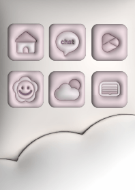 Simple 3D puffy icons- Dusty pink