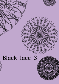 Flowers and lace ribbon -black 3-