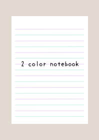 2 COLOR NOTEBOOK-PURPLE&GREEN-BEIGE