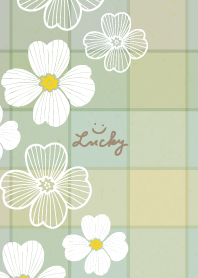 White flowers stylish check17 from Japan