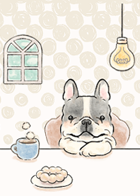 Happy Holidays of Pied French Bulldog
