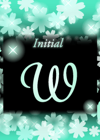 W-Initial-Flower-Mint blue&black