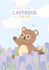 Baby bear in lavender garden