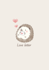 Hedgehog and Love letter -brown-