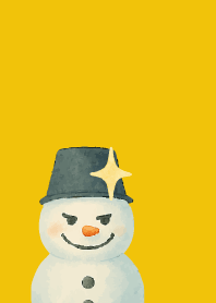 Expressive snowman4 on yellow
