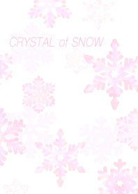 雪の結晶（水彩画風ピンク）