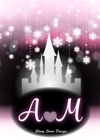 【A&M】イニシャル❤️雪の城-ピンク-