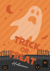 Halloween Ghost Night - Orange & Black