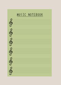 MUSIC COLOR NOTEBOOKj-LEAF GREEN-BEIGE