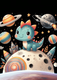 Cute little dino kawaii galaxy_4