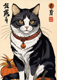 Ukiyo-e - Halloween cat 408C9B