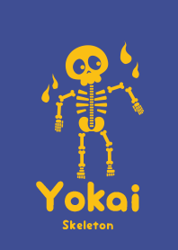 Yokai skeleton Corn flower blue