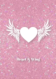 Pink Lame Heart & Wing