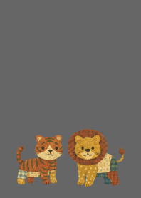 Lion and Tiger on black JP