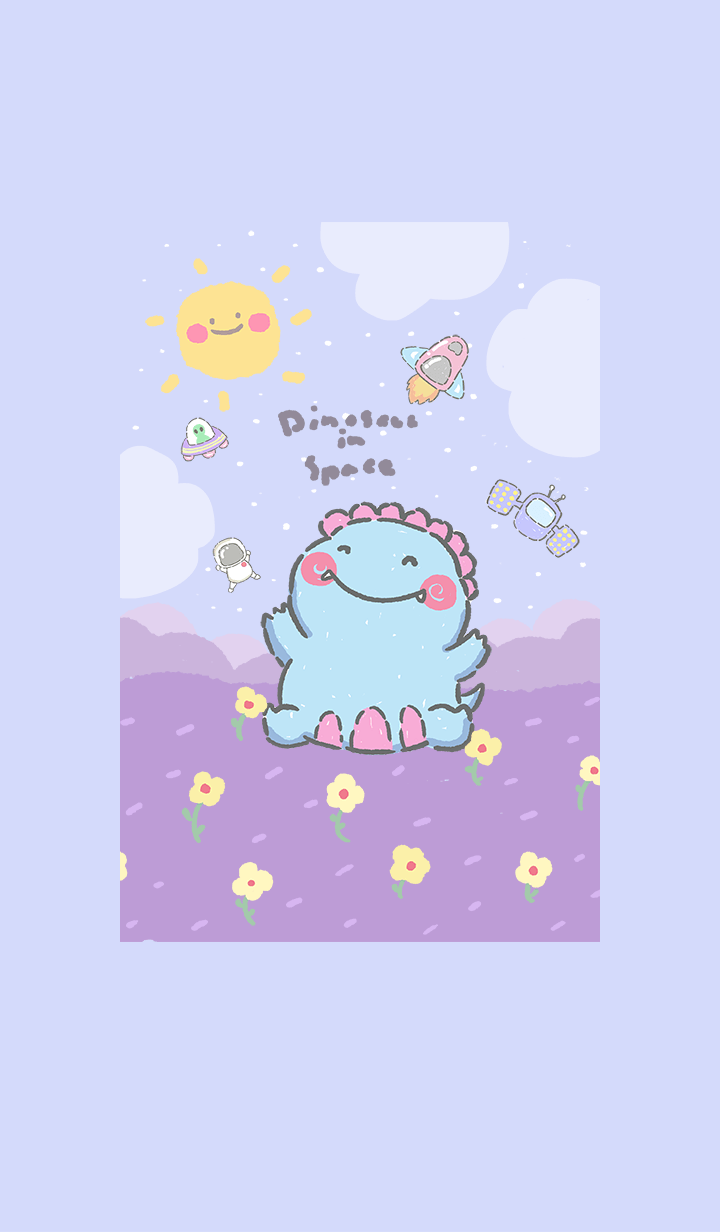 Happy dino in space