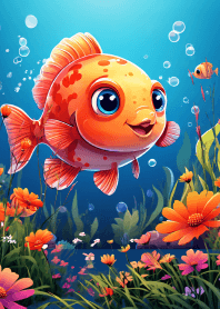 beautiful cartoon fish