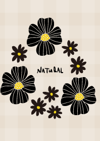 2 types of flowers check black9 Japan