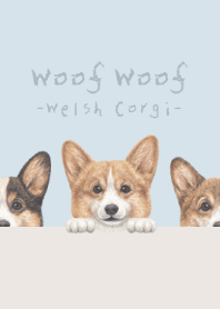 Woof Woof-Welsh Corgi 01-PASTEL BLUE