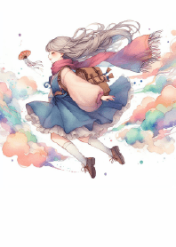 Adrift Above the Watercolor Clouds