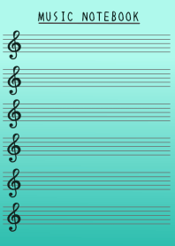 MUSIC COLOR NOTEBOOK-MINT GREEN GRAD